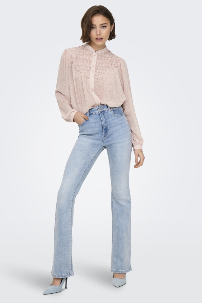 ONLCHADIA LIFE LS DOBBY TOP CC WVN 15339739 ROSE SMOKE/SILVER LUR